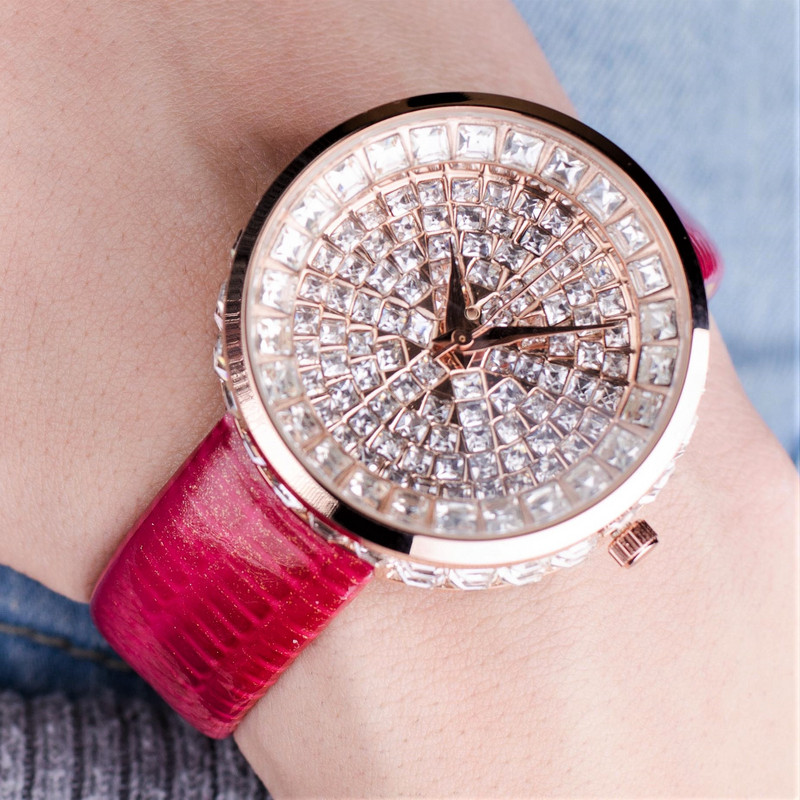 Дамски часовник Prance Crystals, Естествена кожа