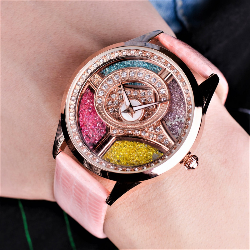Часовник Prance Colors в Розово с Естествена кожа
