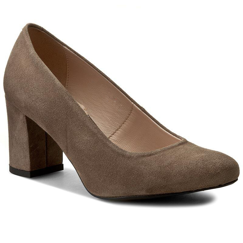 Κομψά γυναικεία παπούτσια με ψηλό τακούνι  από οικολογικό σουέτ