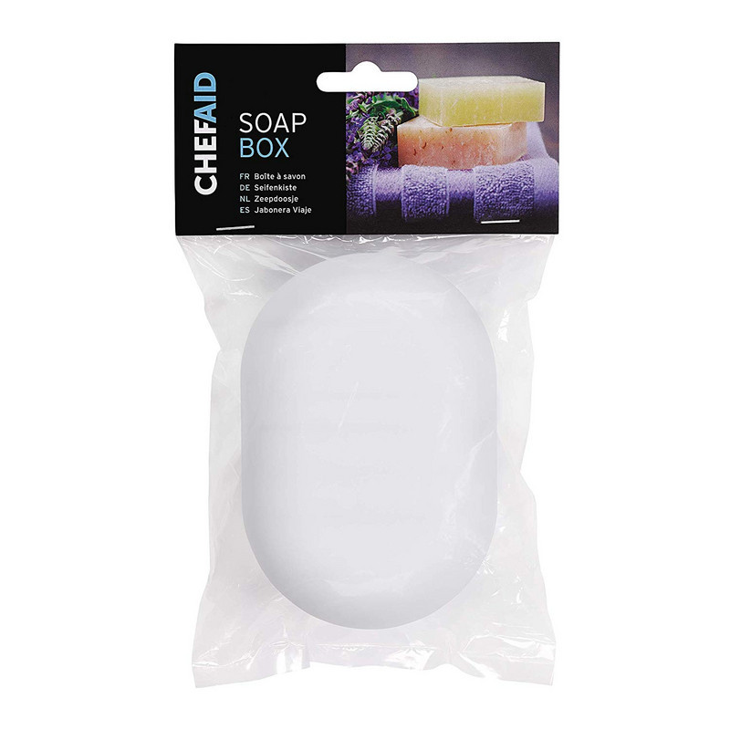 Пластмасова поставка за сапун или гъба  -  бял цвят