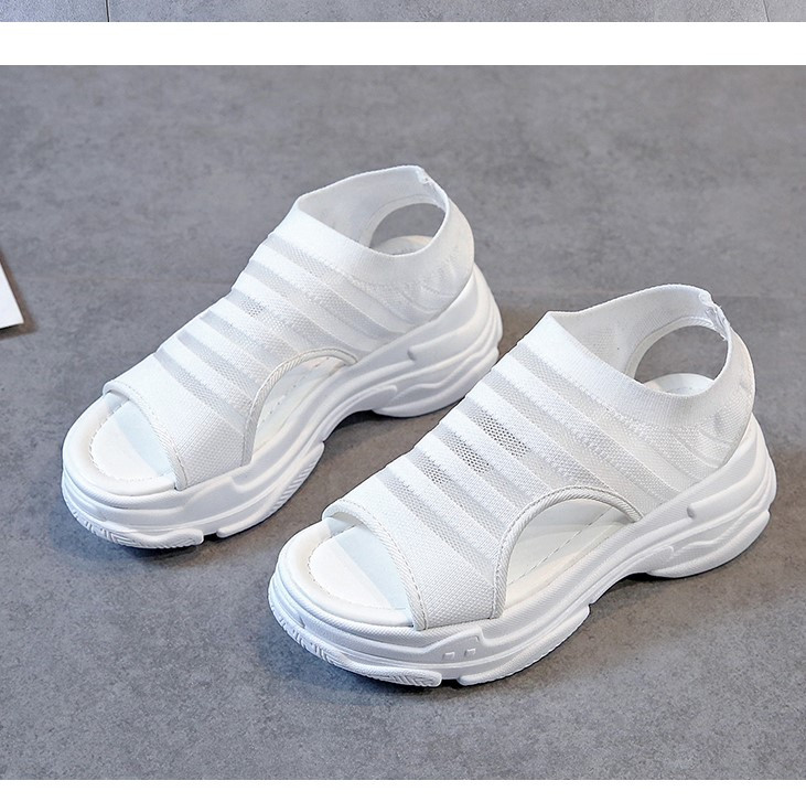 Alkalmi női római szövet szandál vastag talppal