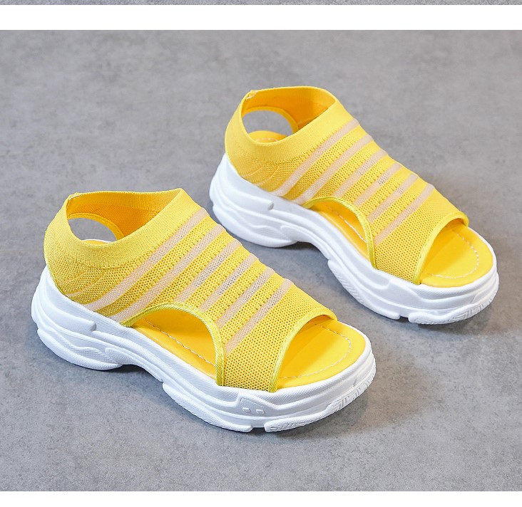 Alkalmi női római szövet szandál vastag talppal