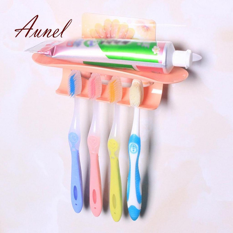 Plastic toothpaste holder and toothbrush