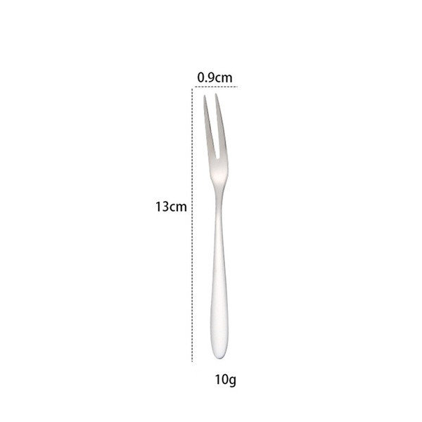 Viie väikese värvilise kahe hambaga roostevabast terasest kahvli komplekt