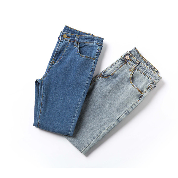 Modern női farmer magas derékkal, Charleston hasítékkal