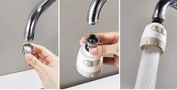 Universaalne, pöörlev võimenduskraan kahe jugarežiimiga mikseri jaoks