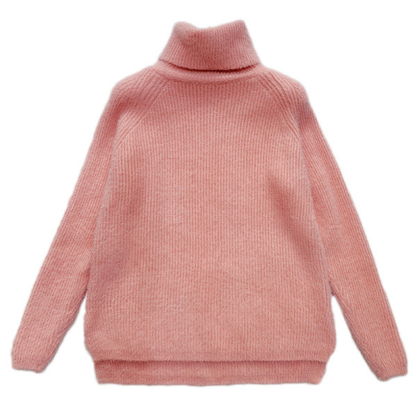 Női téli pulóver pólógallérral és hosszú ujjal