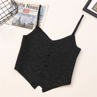 Κοντό γυναικείο αμάνικο με κουμπιά και λεπτούς ιμάντες ώμου