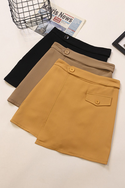 Modern női szoknya A-vonallal, magas derékkal