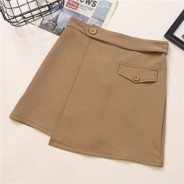 Modern női szoknya A-vonallal, magas derékkal