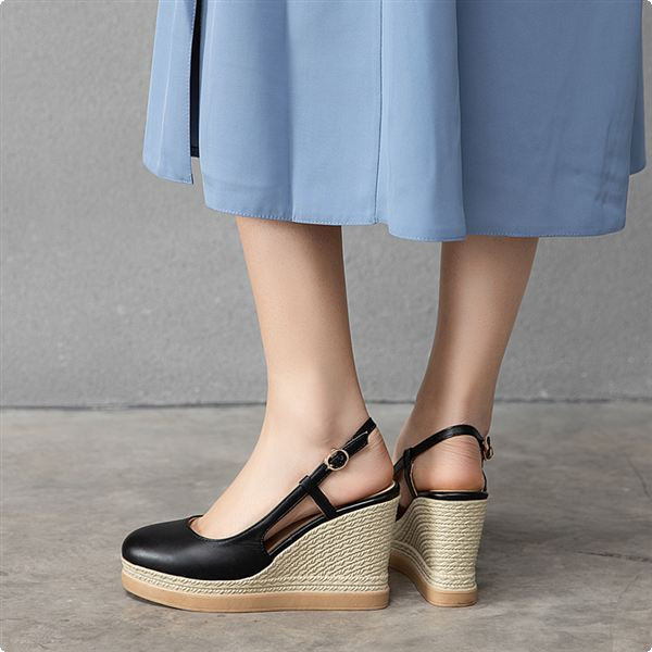 Modern magas platformú műbőr szandál