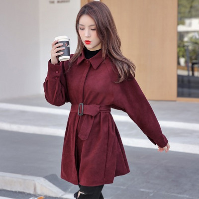 Női alkalmi hosszú ing övvel és gombokkal