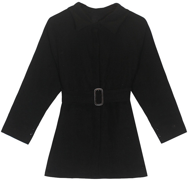 Női alkalmi hosszú ing övvel és gombokkal