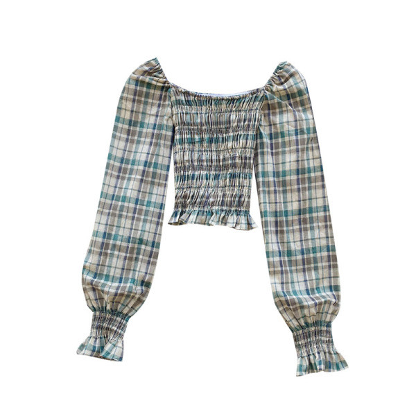 Μοντέρνα γυναικεία μπλούζα με στρογγυλή λαιμόκοψη και φαρδιά μανίκια