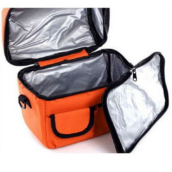Двойно изолирана водоустойчива охладителна чанта за храна с регулируема презрамка за рамо