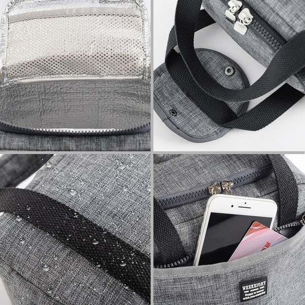 Nešiojamas vandeniui atsparus dvigubai izoliuotas pietų krepšys