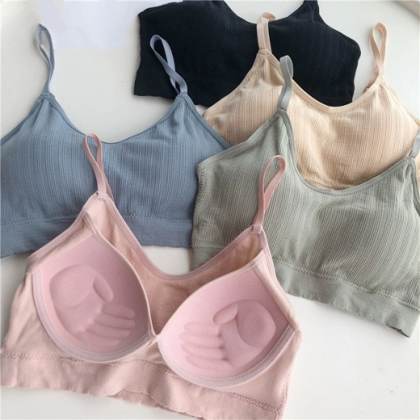 Rövid kötött mellszobor vékony pántokkal és párnákkal