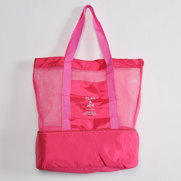 Dviejų lygių pikniko krepšys - aušinimo skyrius maistui ir tinklinė dalis kitiems priedams