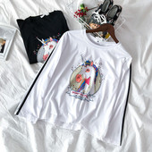 Καθημερινή  γυναικεία μπλούζα με στρογγυλή λαιμόκοψη και μακρύ μανίκι