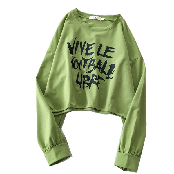 Γυναικεία μπλούζα με επιγραφές και οβάλ ντεκολτέ