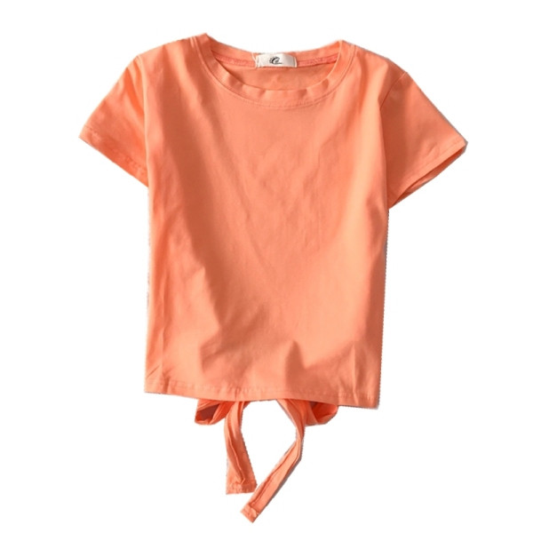 Női póló sima modell kerek nyakkivágással és megkötővel