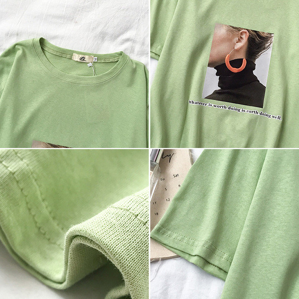 Μοντέρνο γυναικείο t-shirt με εφαρμογή και στρογγυλό ντεκολτέ