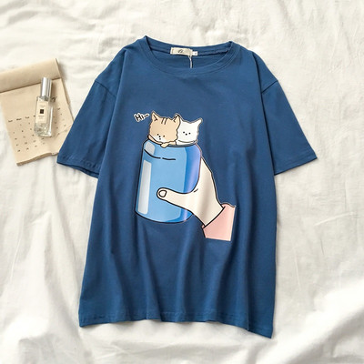 Női póló rátéttel és ovális nyakkivágással