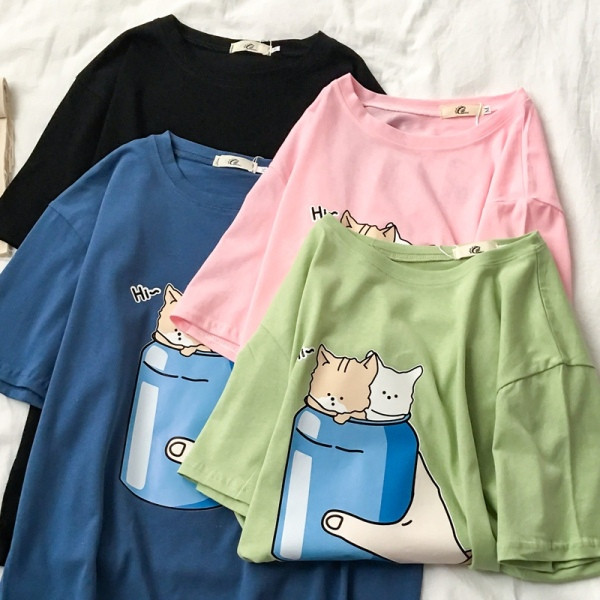 Női póló rátéttel és ovális nyakkivágással