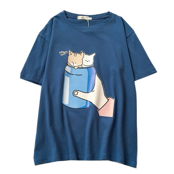 Női póló rátéttel és ovális nyakkivágással