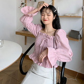 Modern női blúz több színben megkötős, hosszú ujjú