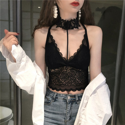 Naiste moodne kolmes värvitoonis pitsiga rinnakas