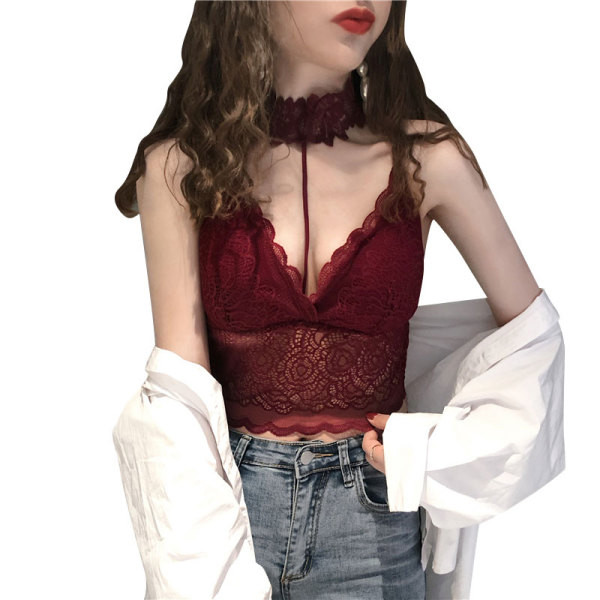 Naiste moodne kolmes värvitoonis pitsiga rinnakas