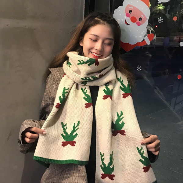 Aktuális női hosszú sál fehér és piros színben