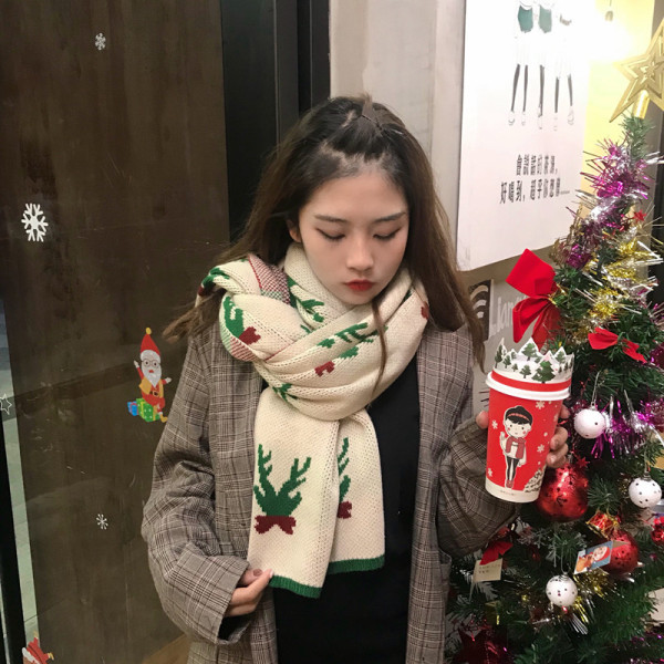 Aktuális női hosszú sál fehér és piros színben