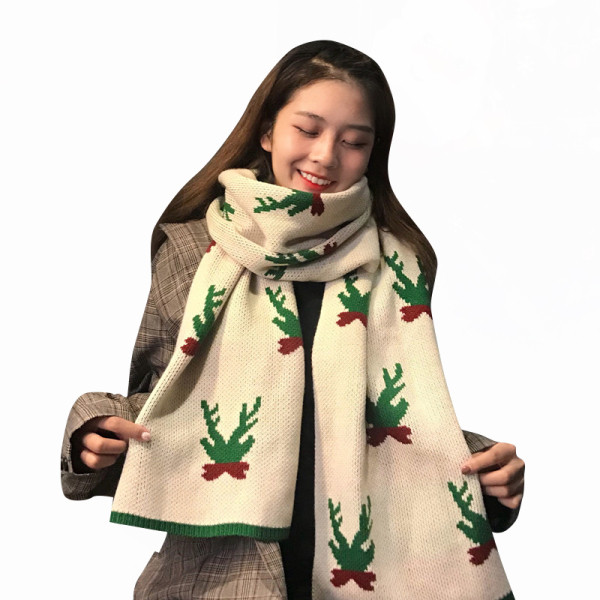 Aktuális női hosszú sál fehér és piros színben