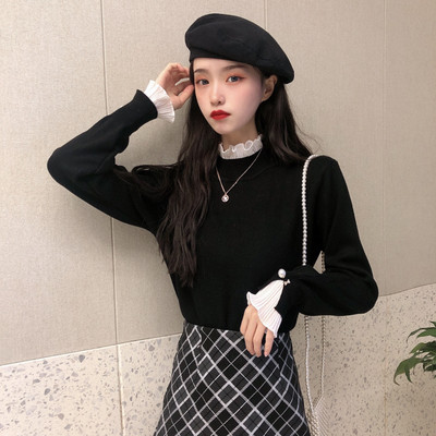 Γυναικεία μοντέρνα μπλούζα σε τρία χρώματα με ημίψηλο κολάρο