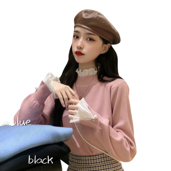 Γυναικεία μοντέρνα μπλούζα σε τρία χρώματα με ημίψηλο κολάρο