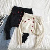 Damaski ajakohane lühike valge ja must kardigan