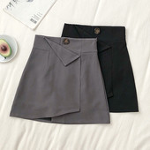 Naiste aktuaalne seelik hall ja must kõrge vöökohaga