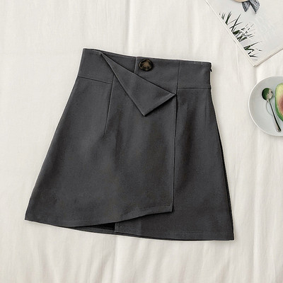 Naiste aktuaalne seelik hall ja must kõrge vöökohaga