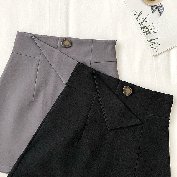 Naiste aktuaalne seelik hall ja must kõrge vöökohaga