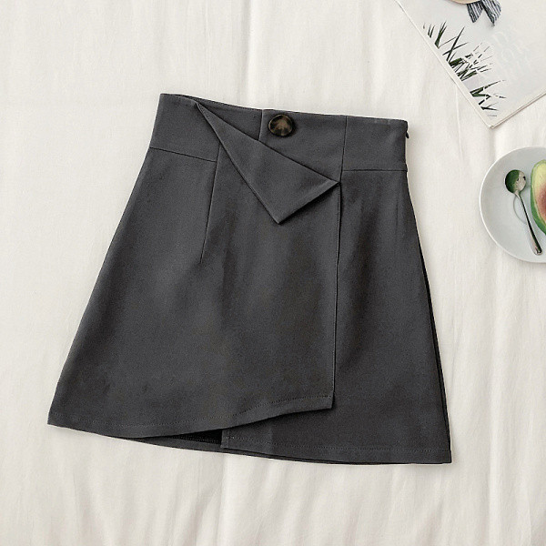 Naiste aktuaalne seelik hall ja must kõrge vöökohaga