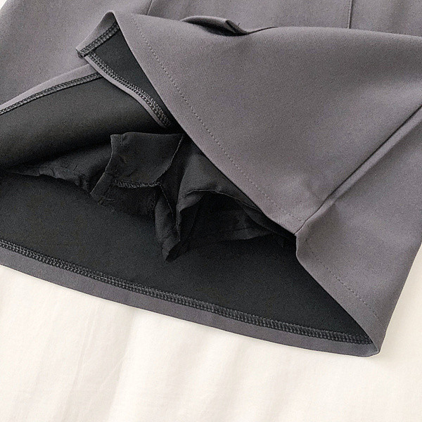 Naiste aktuaalne seelik hall ja must kõrge vöökohaga