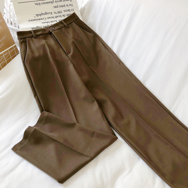 Stiilsed kõrge vöökohaga naiste püksid kolmes värvitoonis