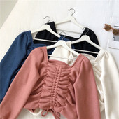 Κομψή κοντή μπλούζα σε μπλε μαύρο και ροζ χρώμα