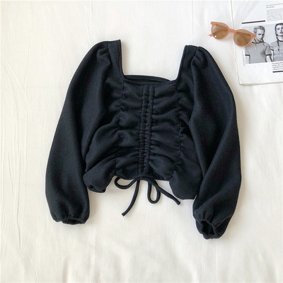 Κομψή κοντή μπλούζα σε μπλε μαύρο και ροζ χρώμα