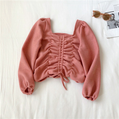 Κομψή κοντή μπλούζα σε μπλε μαύρο και ροζ χρώμα