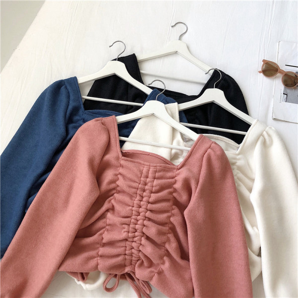 Κομψή κοντή μπλούζα  σε μπλε μαύρο και ροζ χρώμα