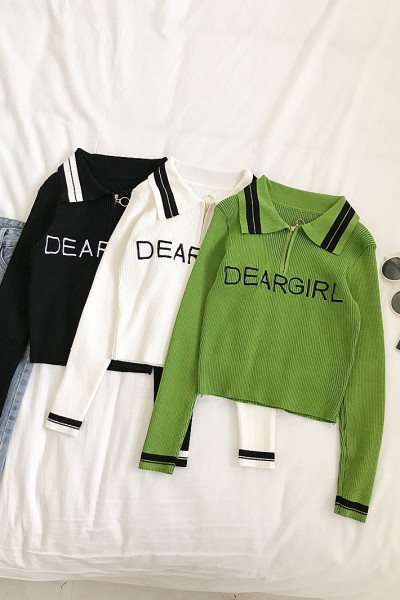 Naiste vabaaja pluus roheline, must ja valge pealdisega