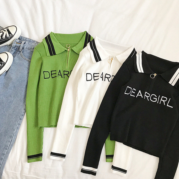 Naiste vabaaja pluus roheline, must ja valge pealdisega